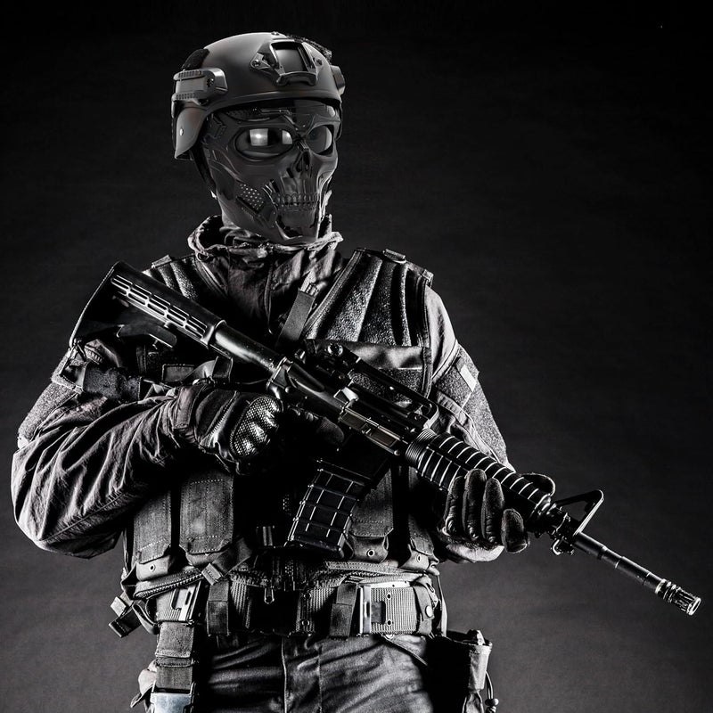 OQUQO Skull Face Mask Full Face, Motorcycle Mask, Airsoft Mask, Tactical Mask, Paintball Mask for Men Women - Image 5